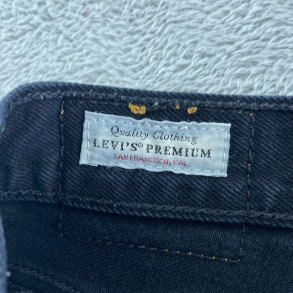 Levis Premium Black Denim Frayed Hem Skirt Size 28  1963 - Picture 3 of 9